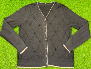 Imported Elegant Black Cardigan