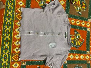 Cute Grey Ruffle Trim Top