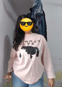 Cute Pink Cat Graphic T-Shirt