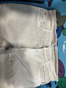 Beige Slim Fit Pants