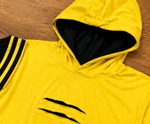Yellow &amp; Black Striped Hoodie