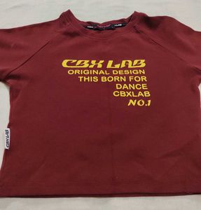 Burgundy Graphic Crop Top