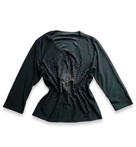 Y2K Star Rhinestone Long Sleeve Top