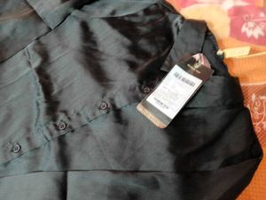 Women's Black Satin Shirt
