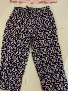 Night Dress T-shirt With Pant Combo