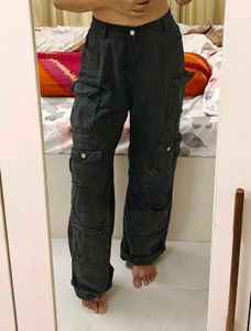 Freakins Long Charcoal Cargo Pants