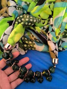 2 CHIC SCARVES WITH STATEMENT NECKLACES