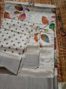 Beautiful art silk saree with blouse piece