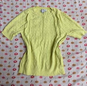 Lime Green Cable Knit Top
