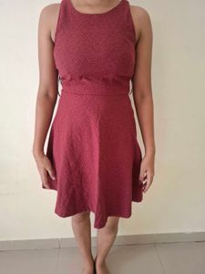 Sparkling Red Fit &amp; Flare Dress