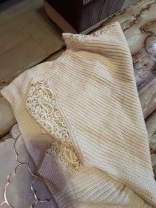 Lace Sleeve Knit New Sweater