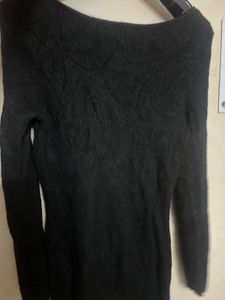 Cozy Black Long Sleeve Dress