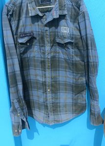Men's Blue Plaid Long Sleeve Shirt