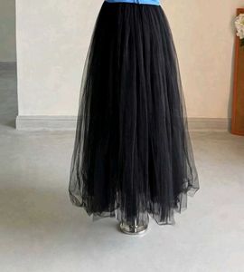 Chic Blue Corset &amp; Black Tulle Skirt Set