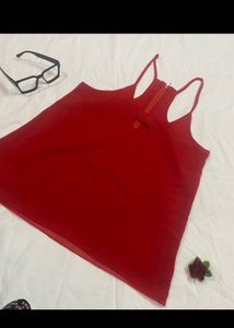 Vibrant Red Spaghetti Strap Top