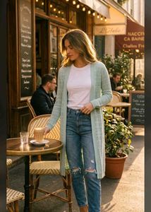 Light Blue Knit Cardigan