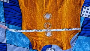Embroidered Orange Mirror Work kurta set