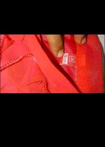 Vibrant Red Ruffled Blouse