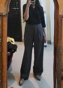 High-Waisted Wide-Leg Trousers