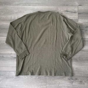 Men's Olive Green Waffle Knit Long Sleeve