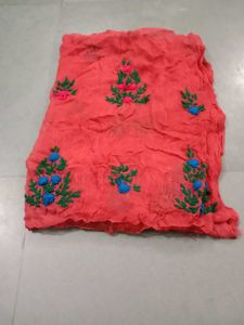 Embroidered red Dupatta Scarf