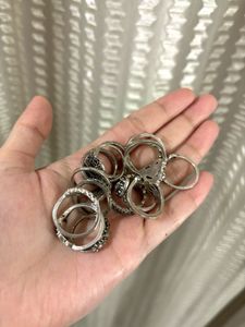 Boho Silver Plated Ring Set