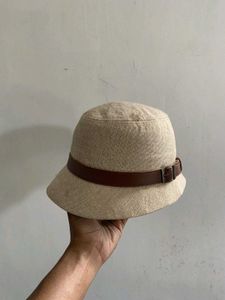Vintage Retro Fade Rusty Belt Leather Bucket Hat