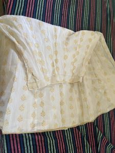 Elegant White Skirt with Golden Motif