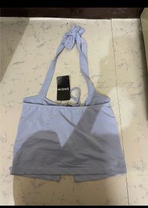 Cute Blue Halter Neck Top