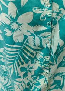 Blue Floral Print Button-Up Shirt