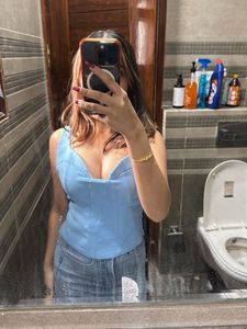 Chic Baby Blue Corset Top