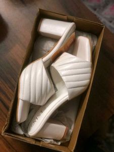 Chic White Quilted Block Heels