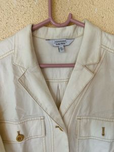 Cream Colored Button-Up Jacket