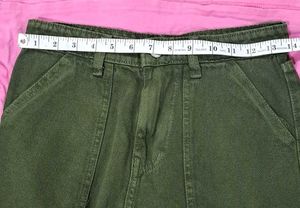 Green Cargo Wide Leg Pants
