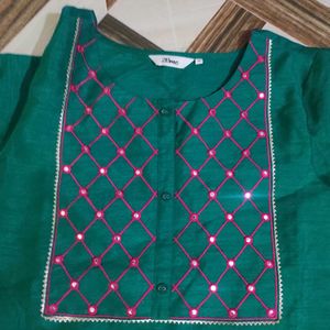 Emerald Green Embroidered Top
