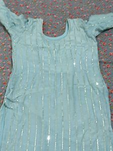 Stunning Sequined Blue Kurta