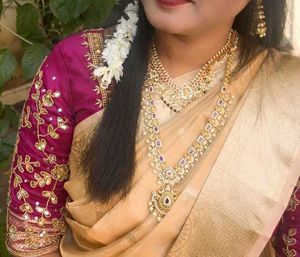 Golden Tissue Silk Saree with unstitched Blouse