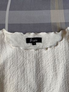 White Textured Sleeveless Top