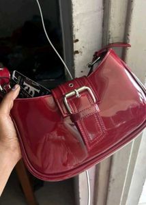 cherry red shoulder bag
