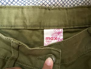 Olive Green Lace Trim Shorts