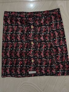 Chic Plaid Mini Skirt,size (M), 30