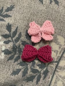 Handmade Crochet Bow Clips