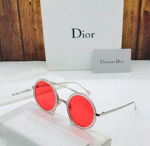 Dior Round Red Lens Sunglasses