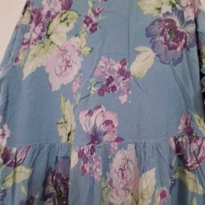 Elegant Blue Floral Maxi Dress
