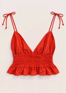 Bright Orange Smocked Top