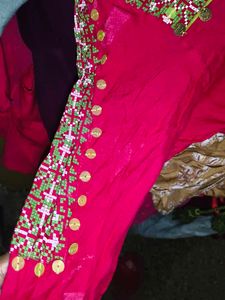 Embroidered Cotton Kurta with Mirror Work