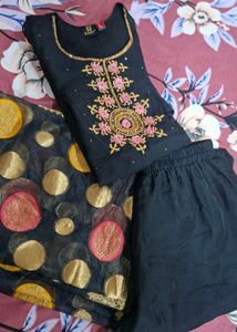 Elegant Black Kurta Set with Dupatta