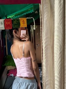 Korean pink sleeveless top