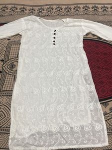 White Chikankari Kurti