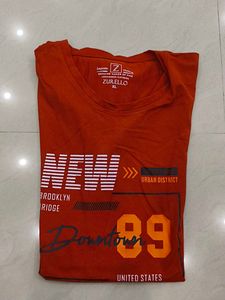 men rust colour tshirt